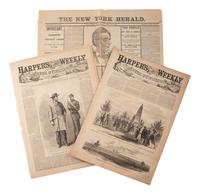 [LINCOLN ASSASSINATION]. Newspapers and ephemera associated with Lincoln's death & funeral.