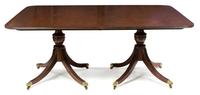 A Georgian Style Mahogany Pedestal Dining Table Height 30 x width 48 x depth 72 inches. — EARLY 20TH CENTURY