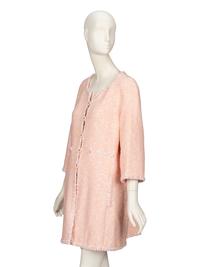 CHANEL, PINK TWEED THREE-QUARTER JACKET