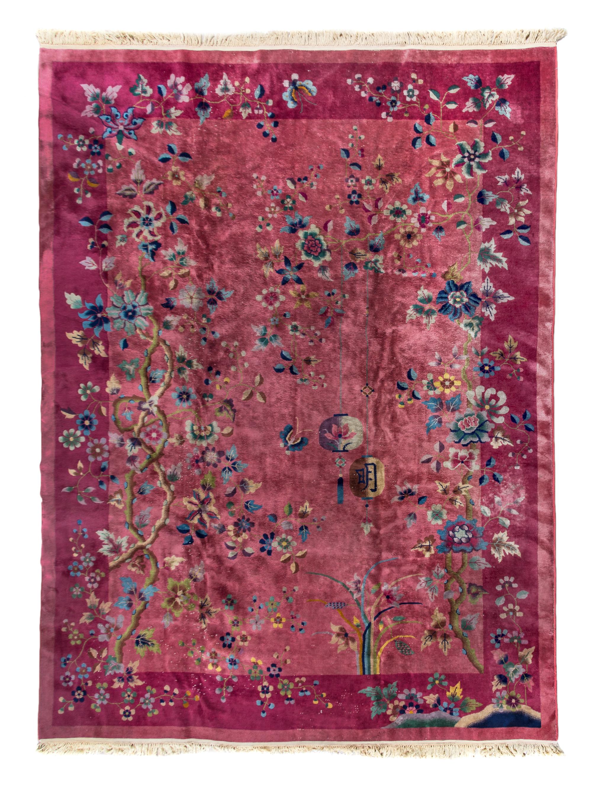 A Chinese Art Deco Style Wool Rug
