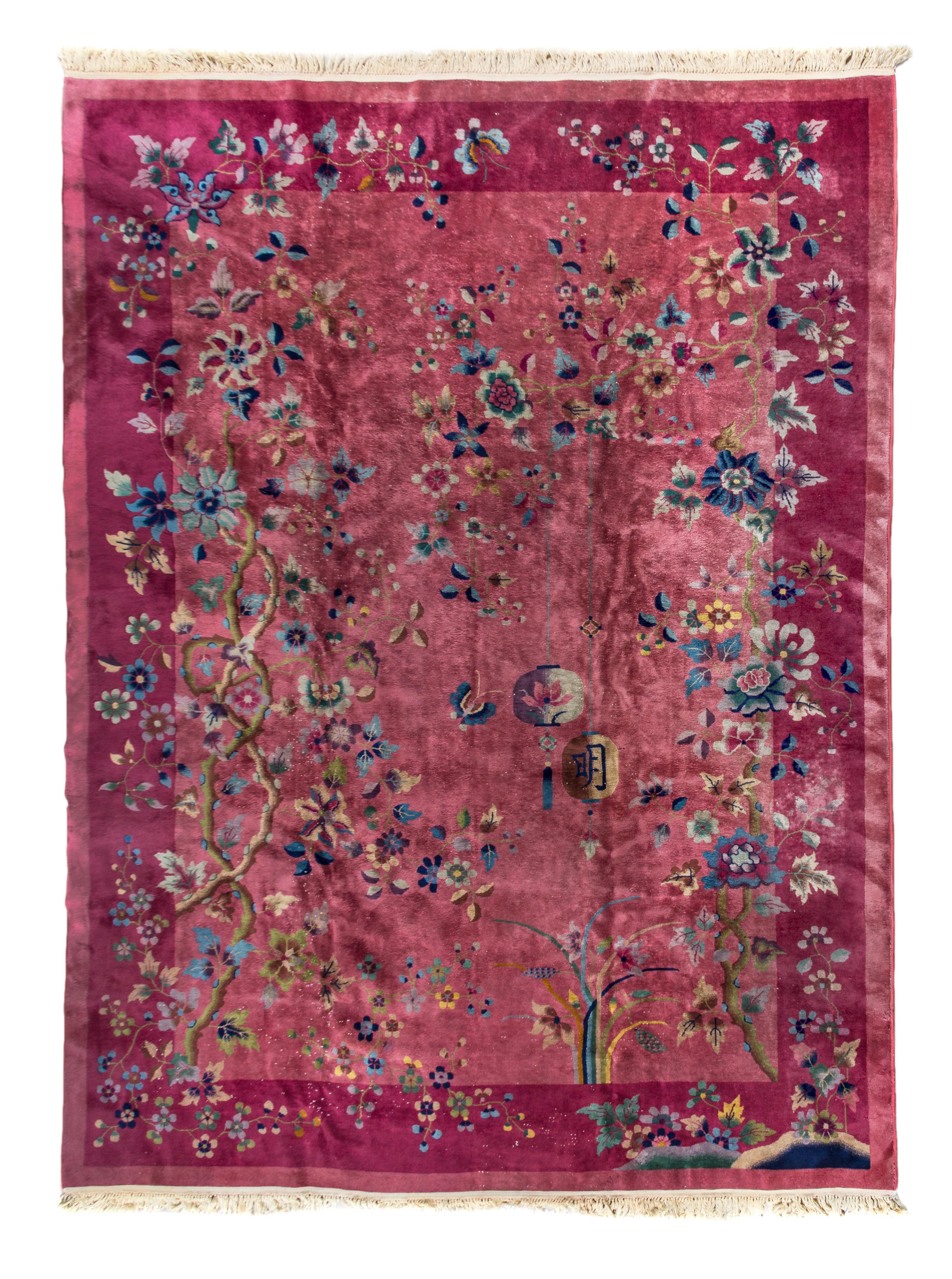 A Chinese Art Deco Style Wool Rug
