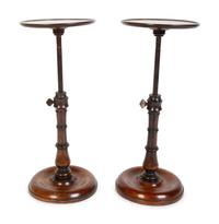 A Pair of Regency Rosewood Telescoping Candle Stands — 19TH CENTURY