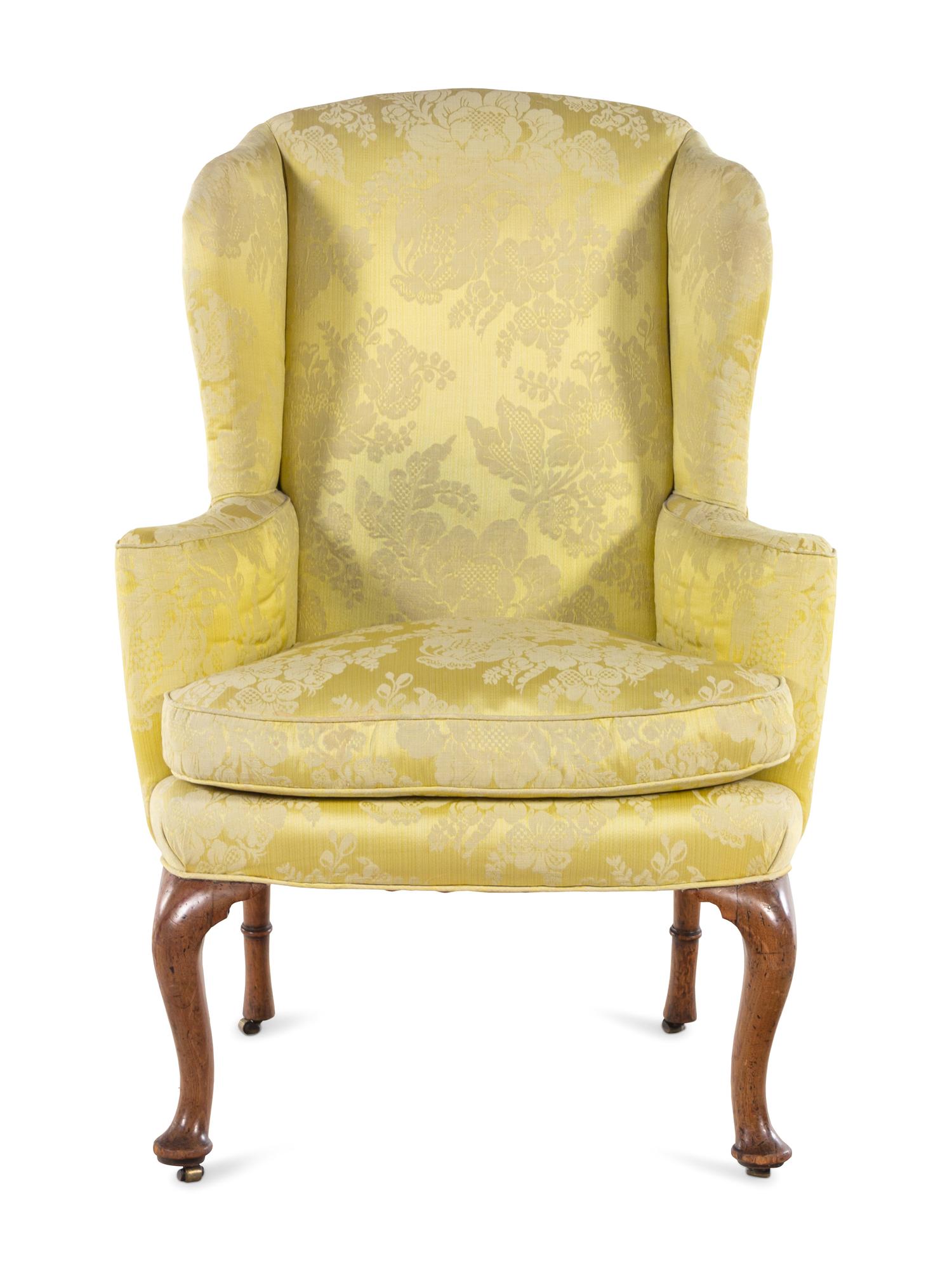 A Queen Anne Walnut Wing Chair