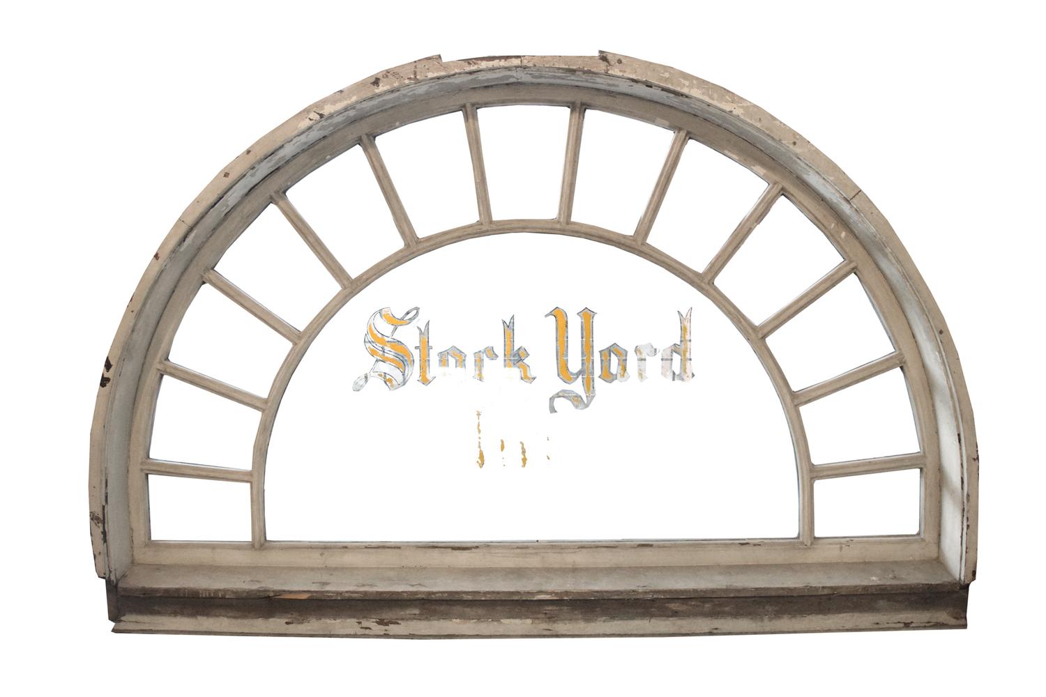 An Entry Transom from the Stock Yard Inn, Chicago, IL. 97" W x 8.5" D x 64" H — United States, Circa 1912