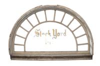 An Entry Transom from the Stock Yard Inn, Chicago, IL. 97" W x 8.5" D x 64" H — United States, Circa 1912