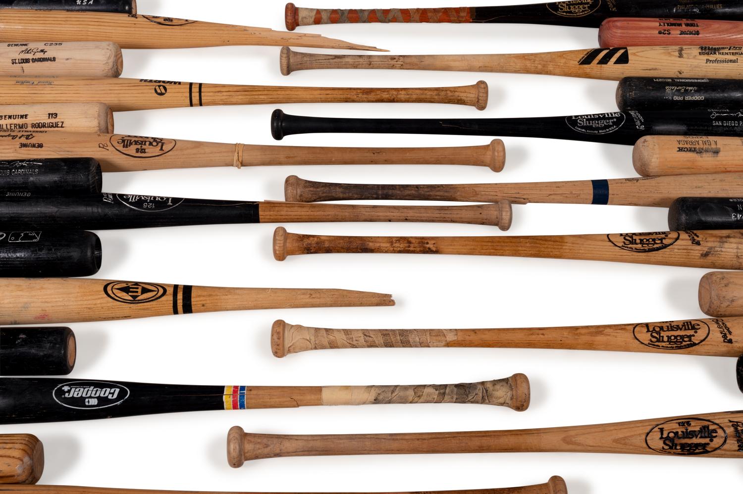 A Group of 53 Game Used Baseball Bats,