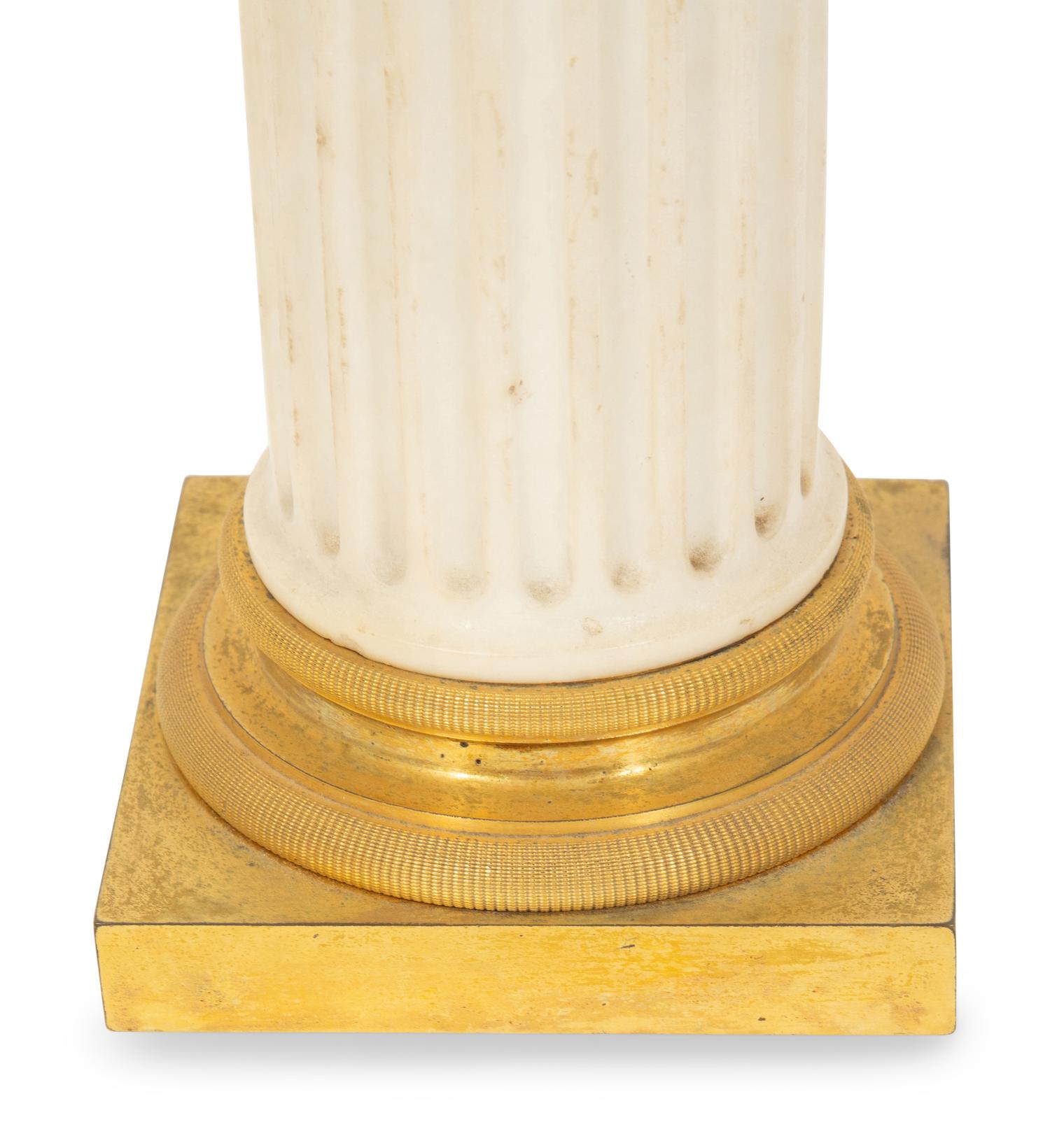An English Gilt and Patinated Bronze and Marble Pocket Watch Stand