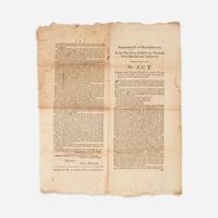 [Americana] [Hancock, John] Printed Excise Bill of the Commonwealth of Massachusetts