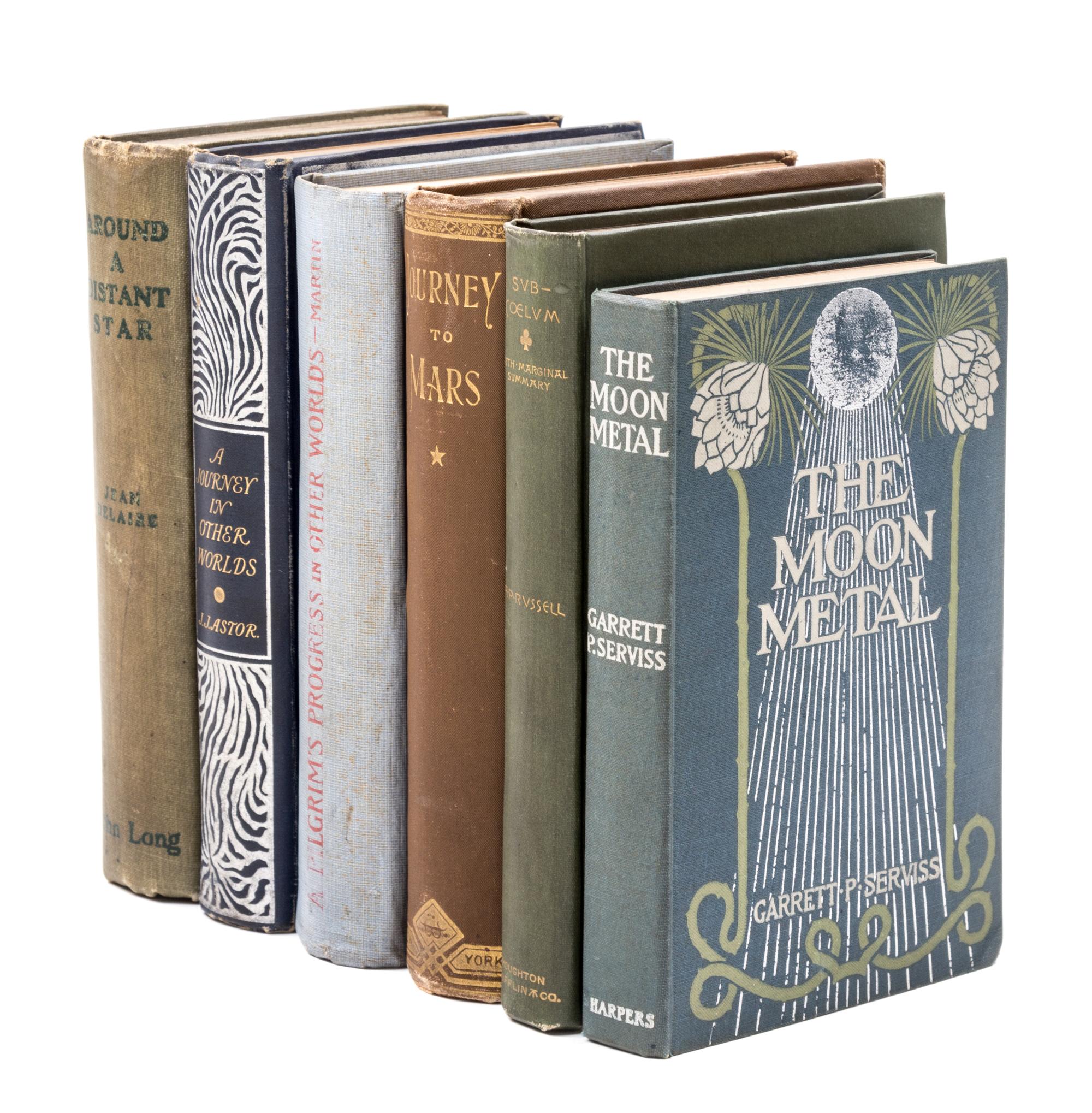 (ON OUTER SPACE) 6 pre-WWI works in decorative on the theme of outer-space.