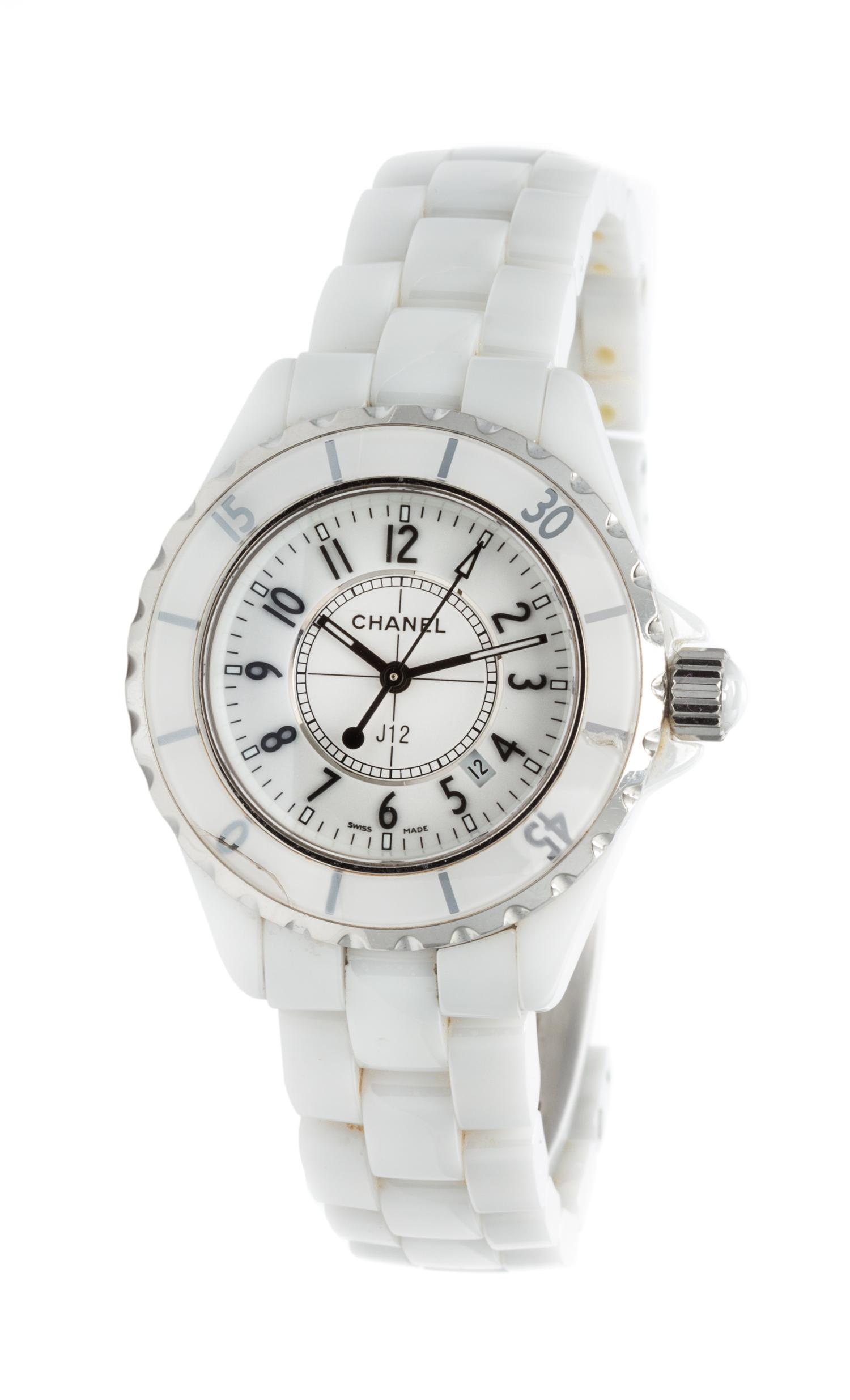 A Stainless Steel and Ceramic "J12" Wristwatch, Chanel, 60.30 dwts.