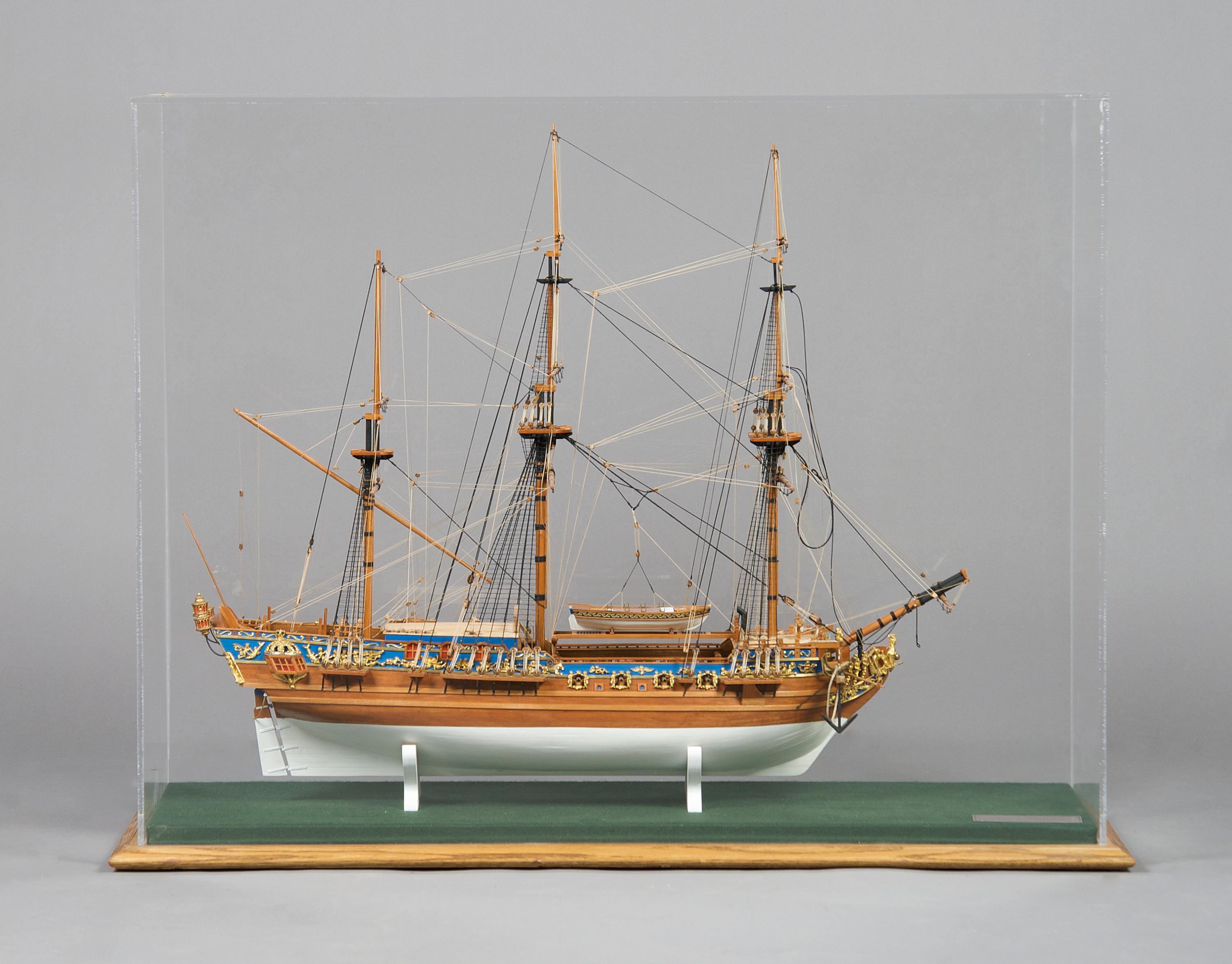 A Model of a Ship, The Royal Caroline, Height 26 1/4 inches.