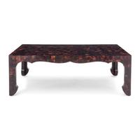 An Ironies Faux Tortoise-Veneered Low Table