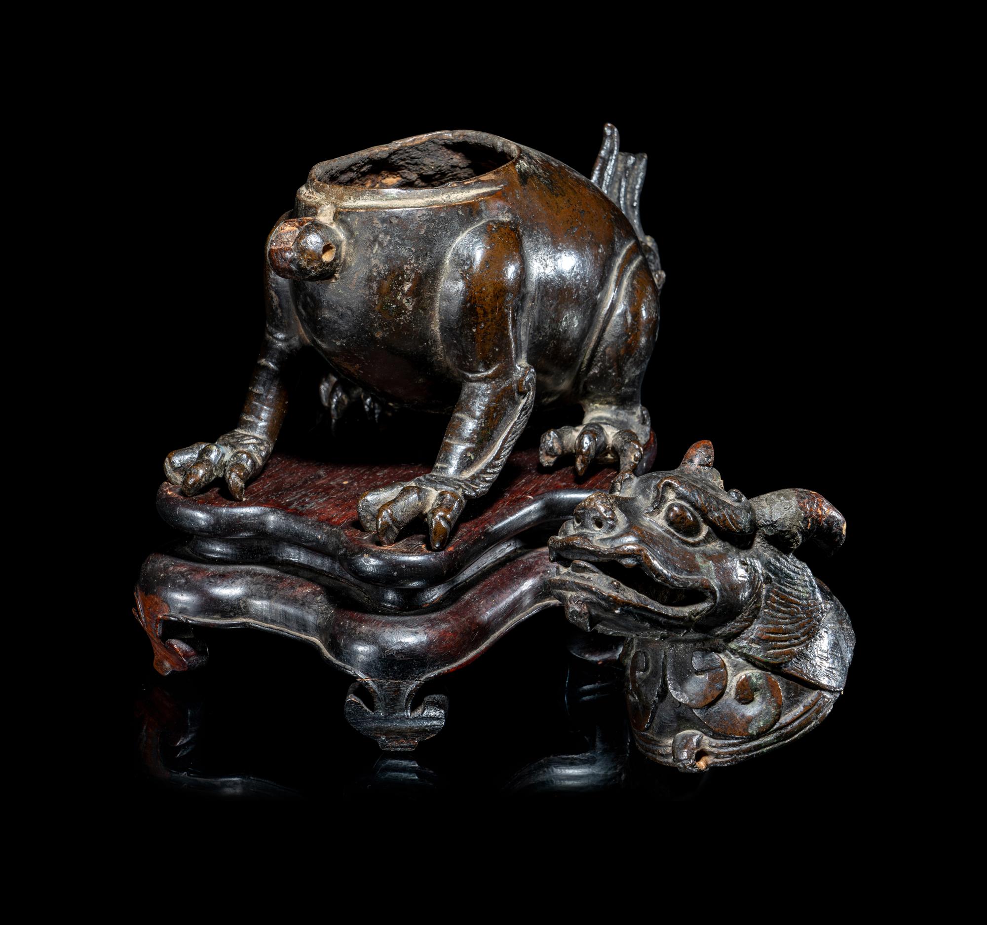 A Chinese Bronze Tianlu- Form Incense Burner