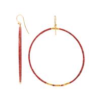 Gurhan, Coral and Yellow Gold Hoop Pendant Earrings