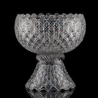 A Brilliant-Period "Harvard" Cut Glass Punch Bowl and Stand