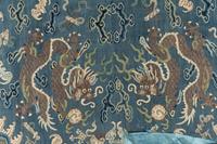 A Chinese Kesi Woven Silk 'Dragon' Panel