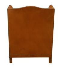A Leather Upholstered Wingback Chair 34.5" W x 30" D x 41" H — Italy, Circa 1910