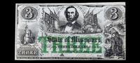 A State of Missouri 1862 Blue Paper $3 Note