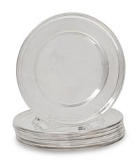 A Set of Twelve American Silver Bread Plates