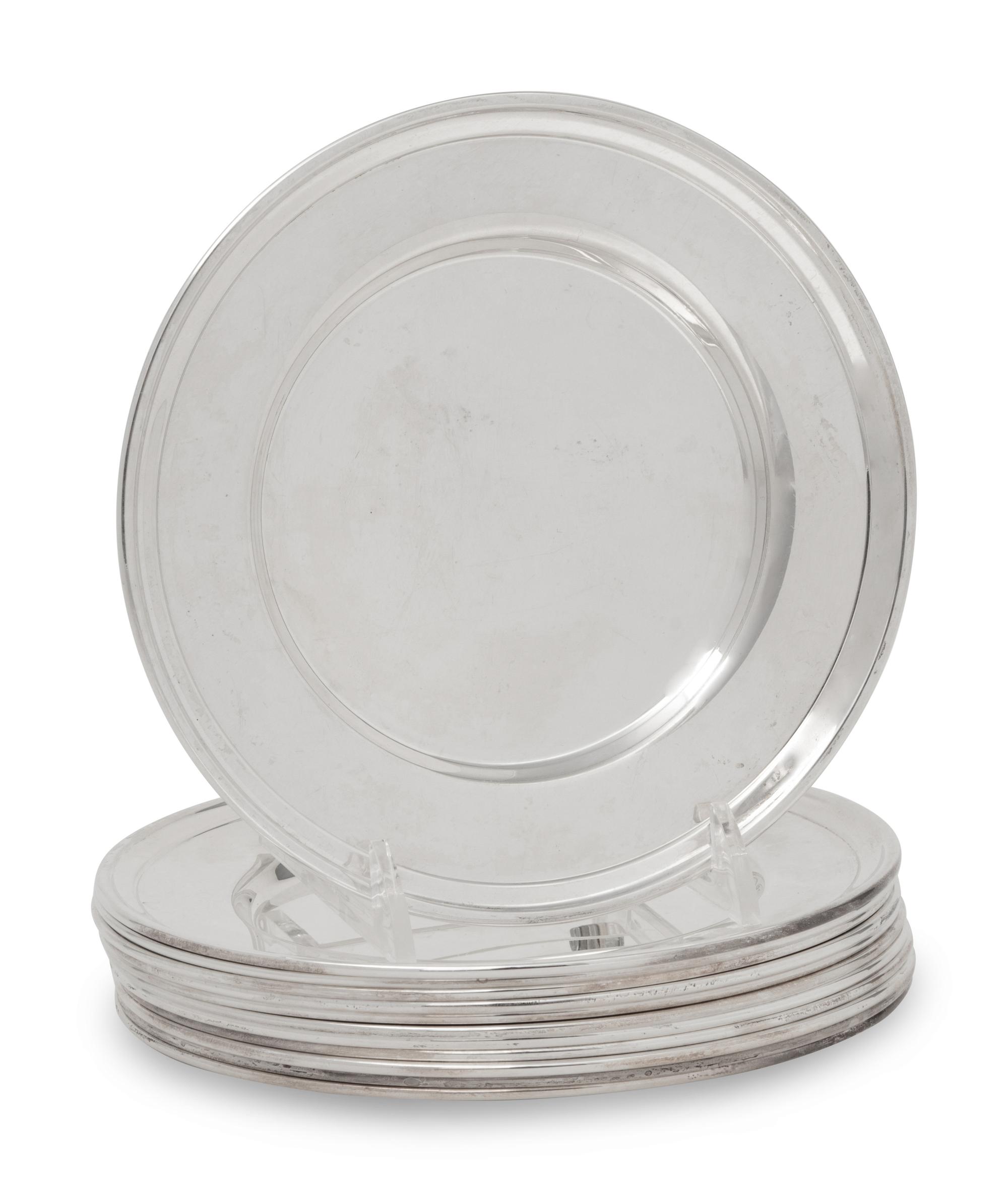 A Set of Twelve American Silver Bread Plates