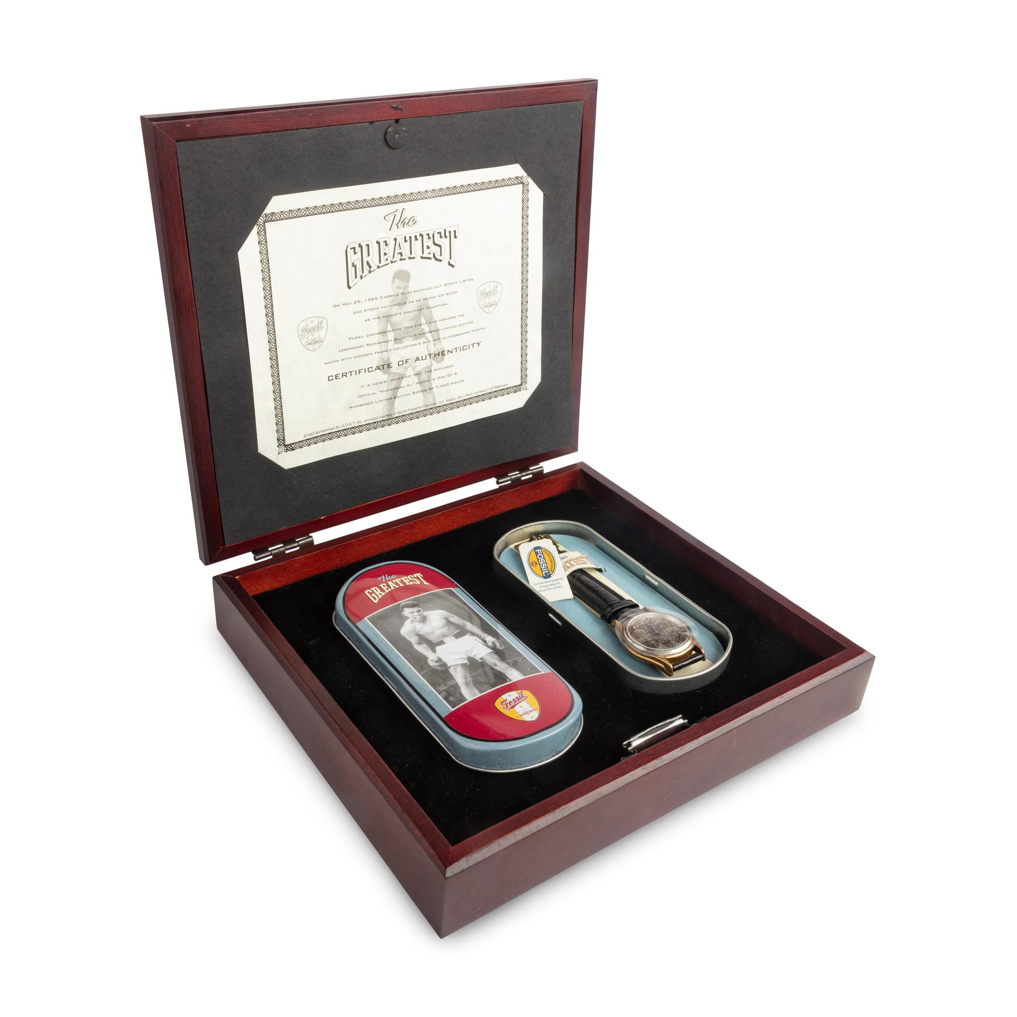 A Muhammad Ali Signed Autograph Watch Set