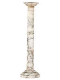 A Neoclassical White and Gray Marble Pedestal