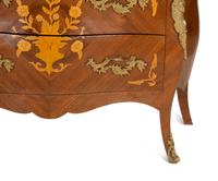A Louis XV Style Gilt-Bronze Mounted Marquetry Commode