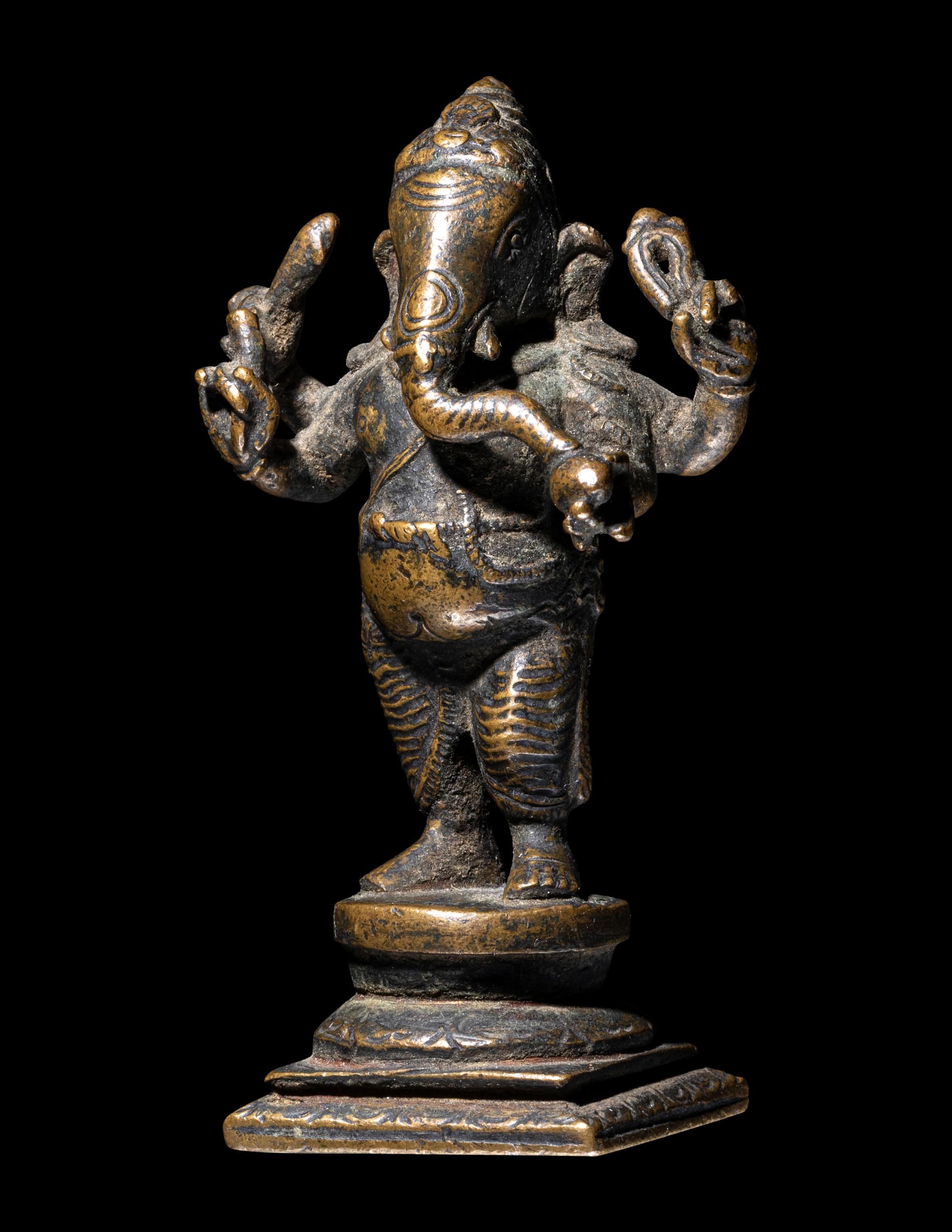 An Indian Bronze Figure of Standing Ganesha