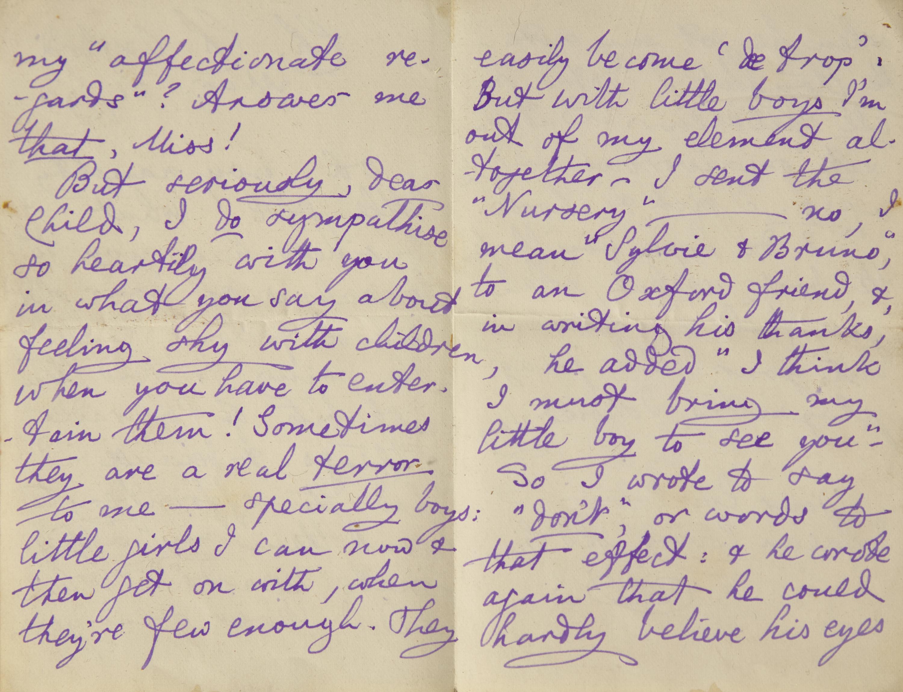 [Literature] Carroll, Lewis (Charles Lutwidge Dodgson). Autograph Letter, signed