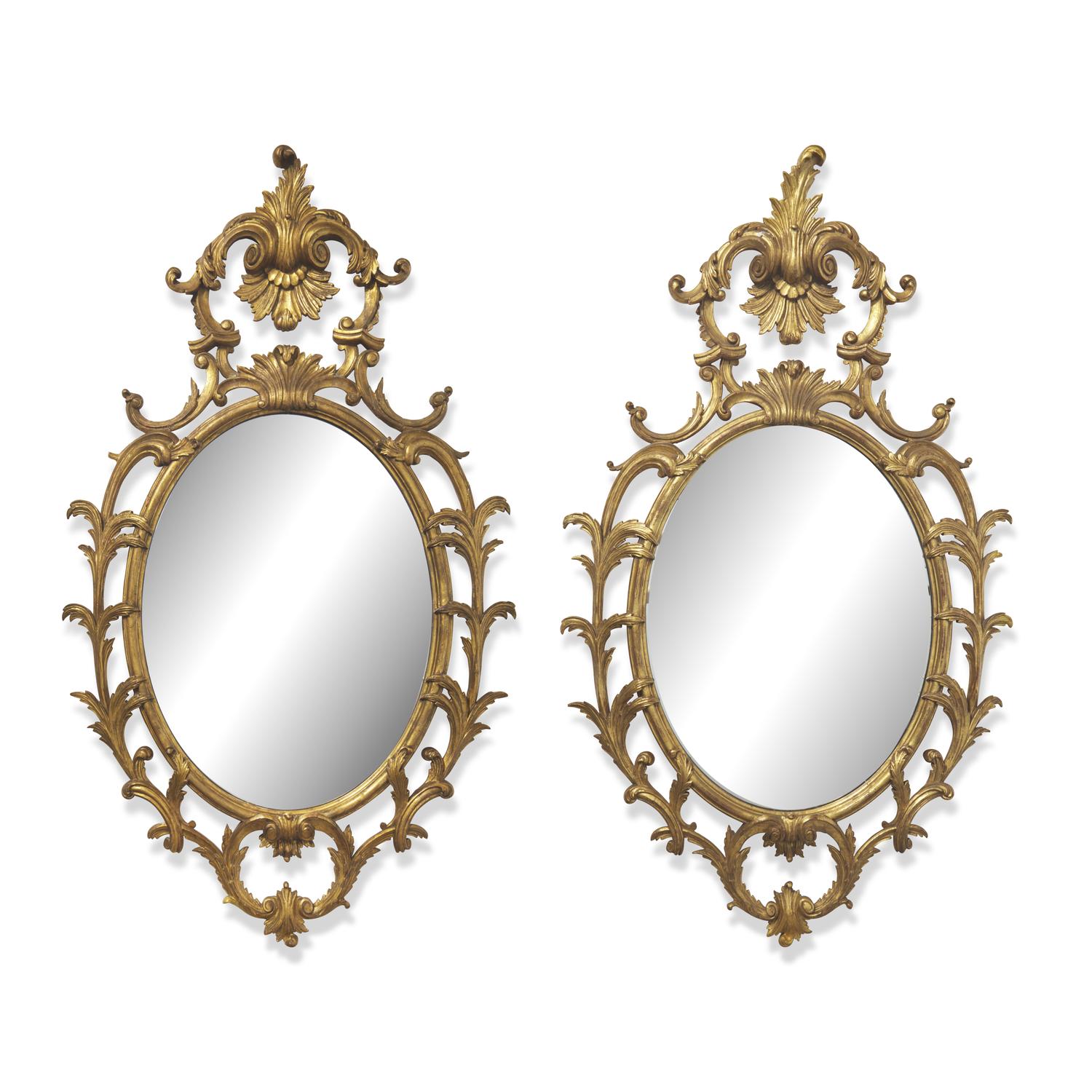 A Pair of George III Style Giltwood Mirrors
