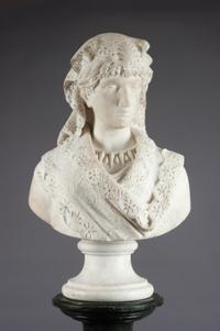 An Italian Carved Marble Bust Height of bust 27 1/2 inches. — LATE 19TH/EARLY 20TH CENTURY