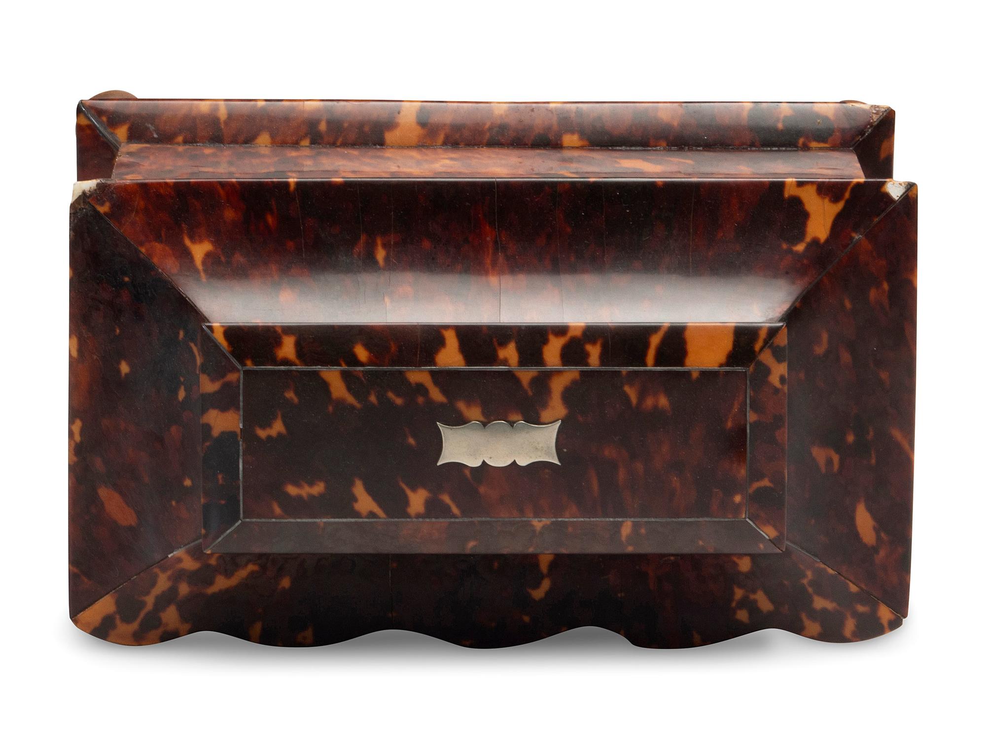 A Regency Tortoiseshell Tea Caddy