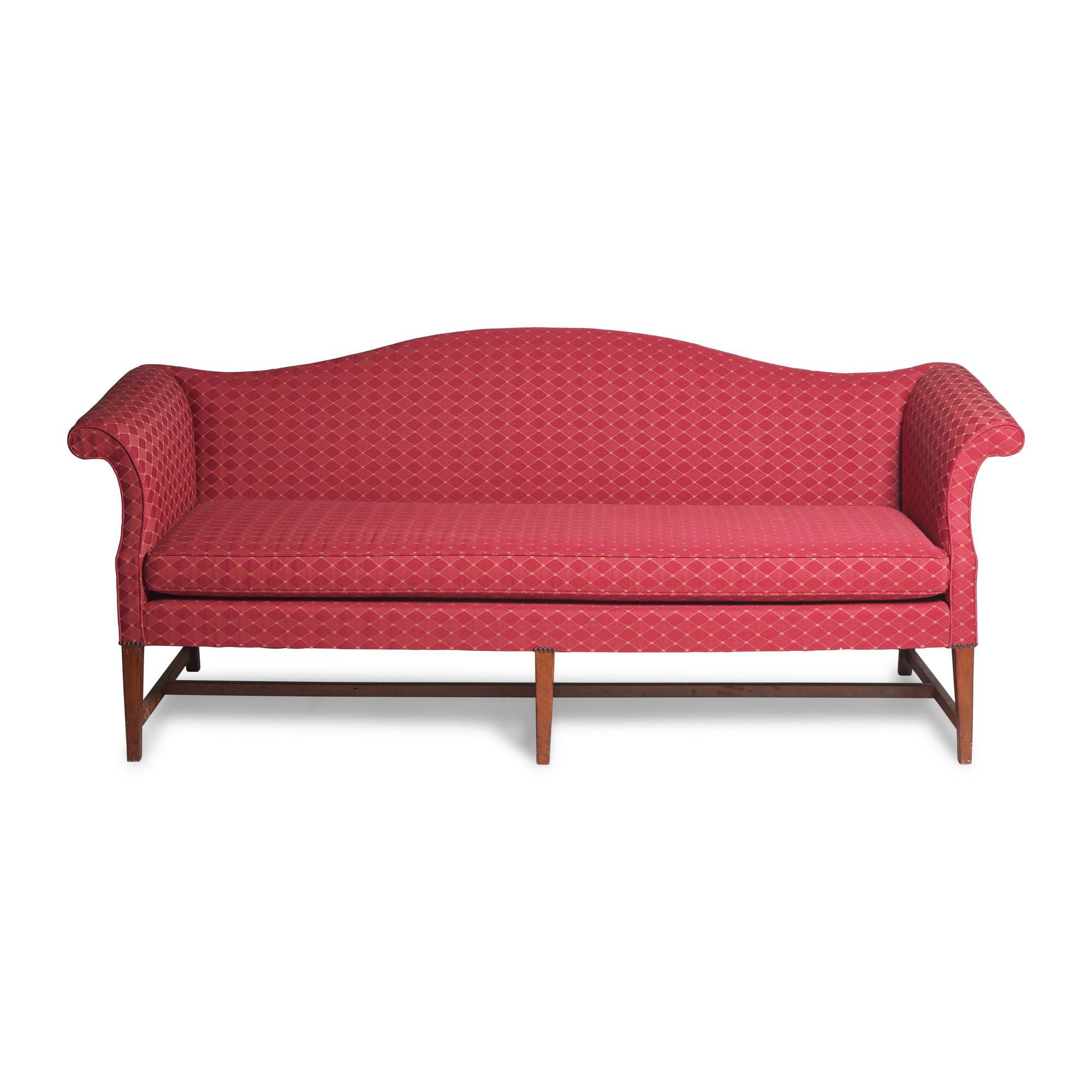 A Federal Camel-Back Birch Sofa