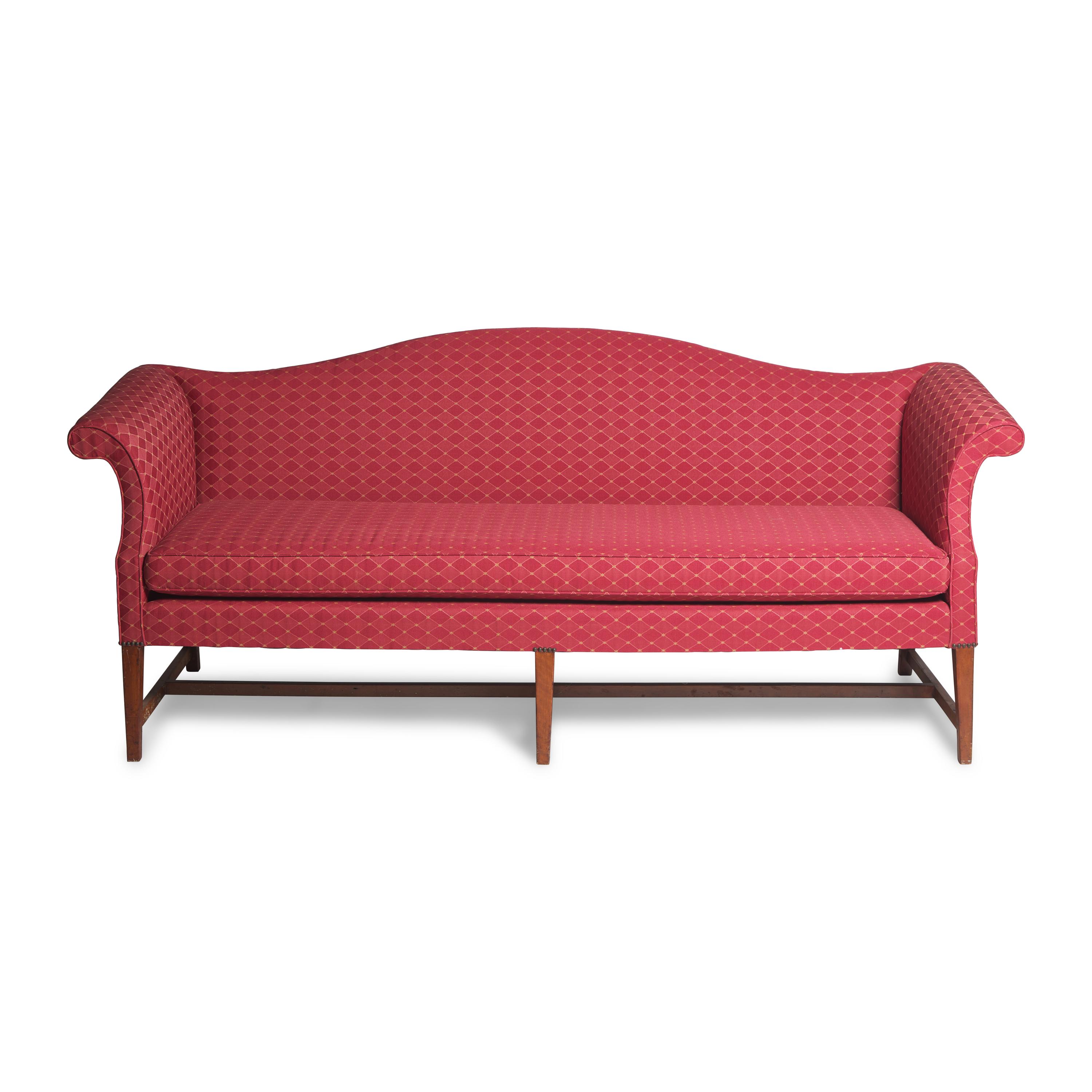 A Federal Camel-Back Birch Sofa