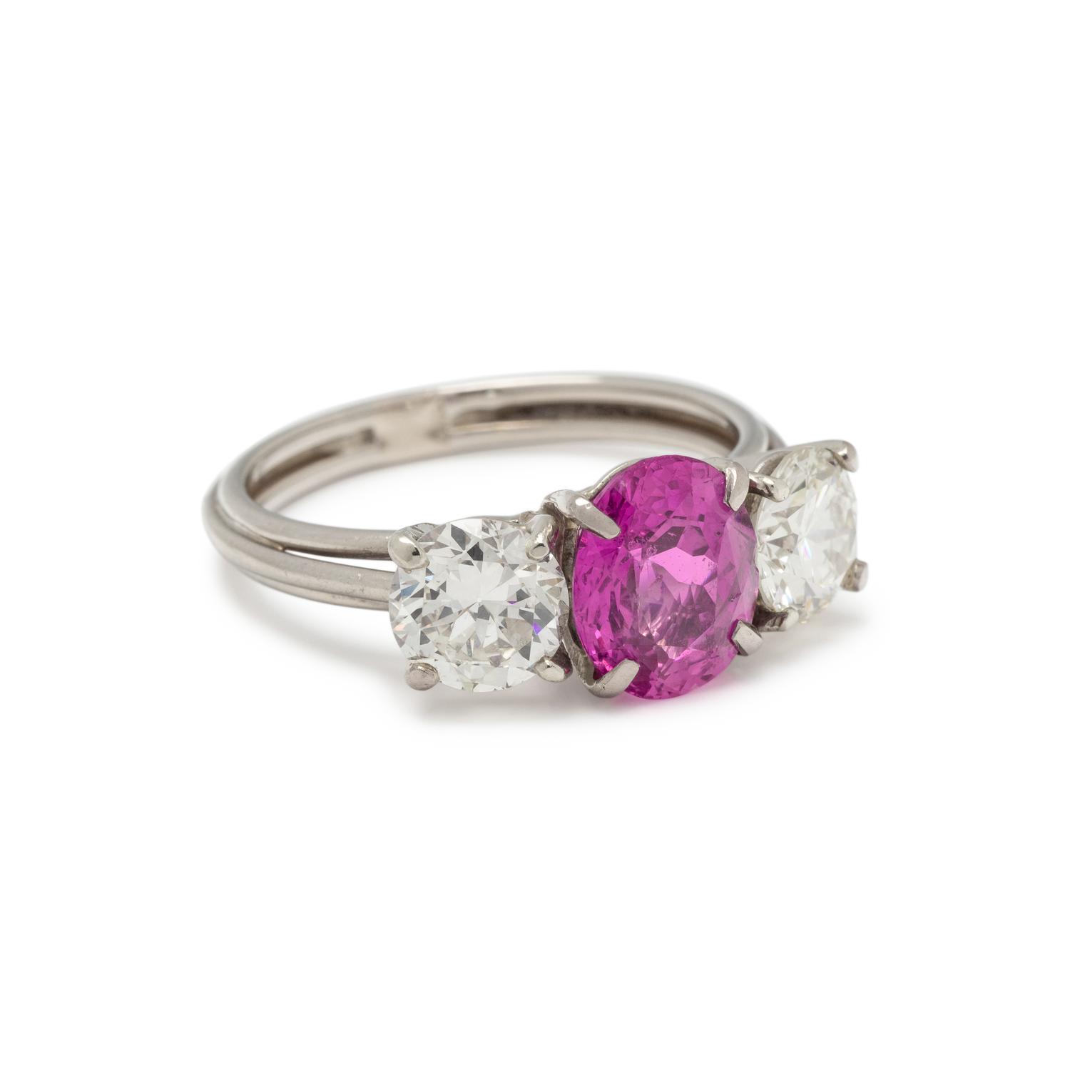 PINK SAPPHIRE AND DIAMOND RING