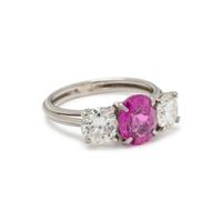 PINK SAPPHIRE AND DIAMOND RING