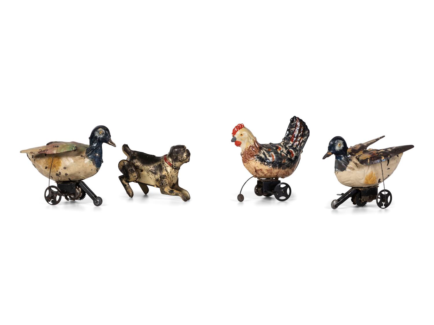 Four German Tin Windup Toys