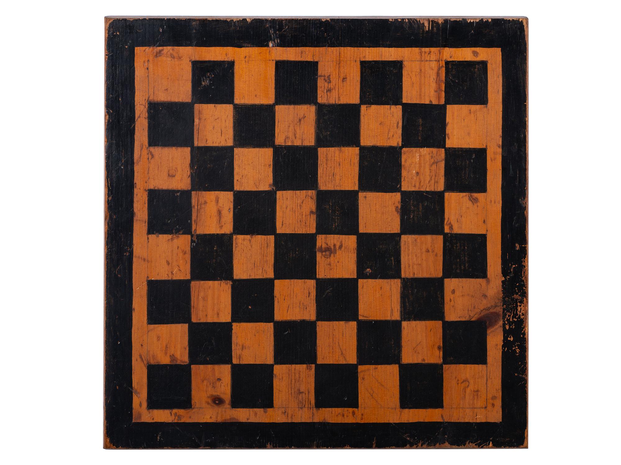 Four Paint Decorated Checker Boards