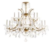 A Cased Glass Sixteen-Light Chandelier Diameter 27 inches. — 20TH CENTURY