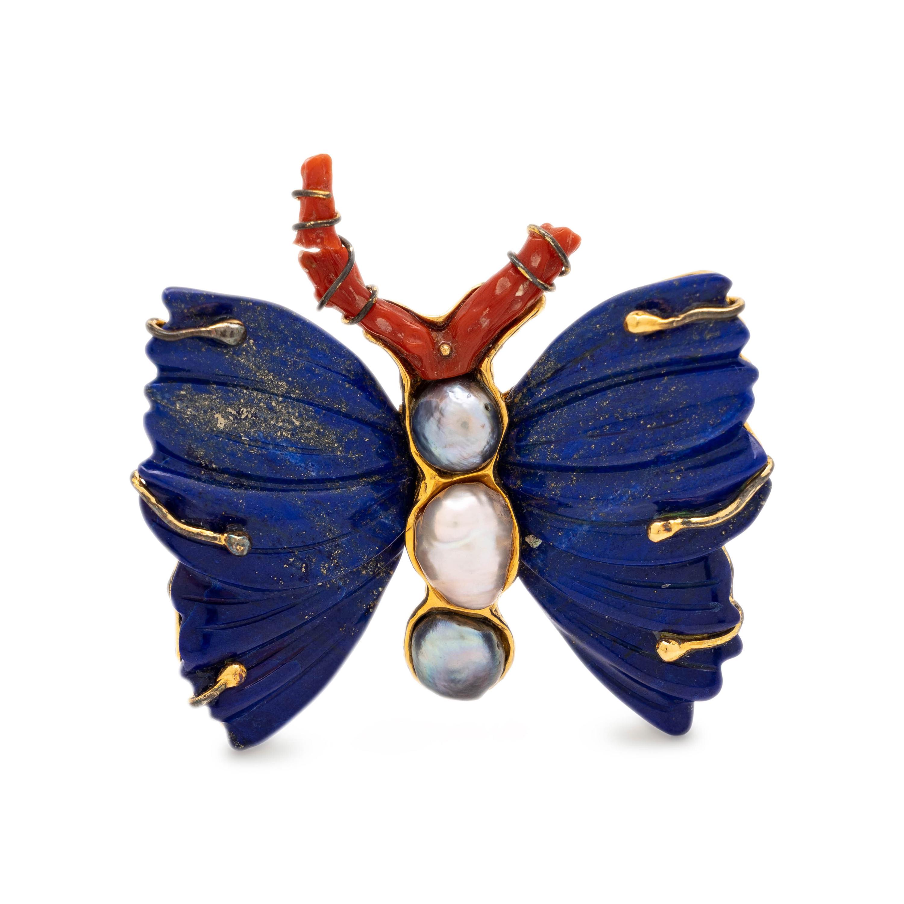 Yves Saint Laurent Haute Couture, Lapis Butterfly Brooch