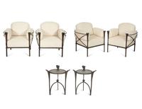 A Suite of Michael Taylor Arcadia Patinated Aluminum Outdoor Furniture