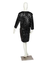 Chanel Black Sequin Jacket & Skirt, 1980s