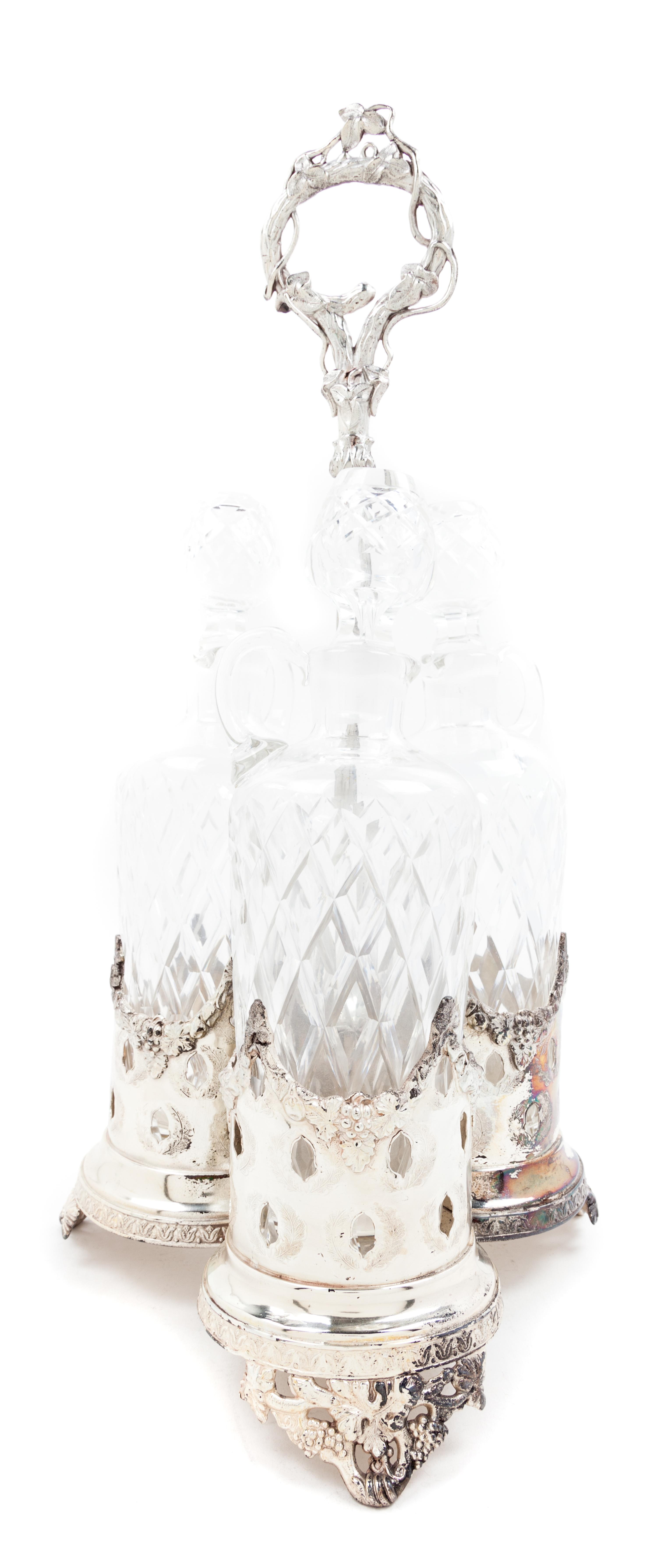 A Silver-plate Liquor Caddy Height overall 19 1/2 inches.