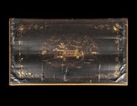 A Chinese Export Gilt Decorated Black Lacquered Chest