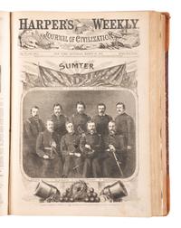 [CIVIL WAR]. Harper's Weekly. 305 issues in 6 bound volumes. New York: Harper & Brothers, 1860-1865.