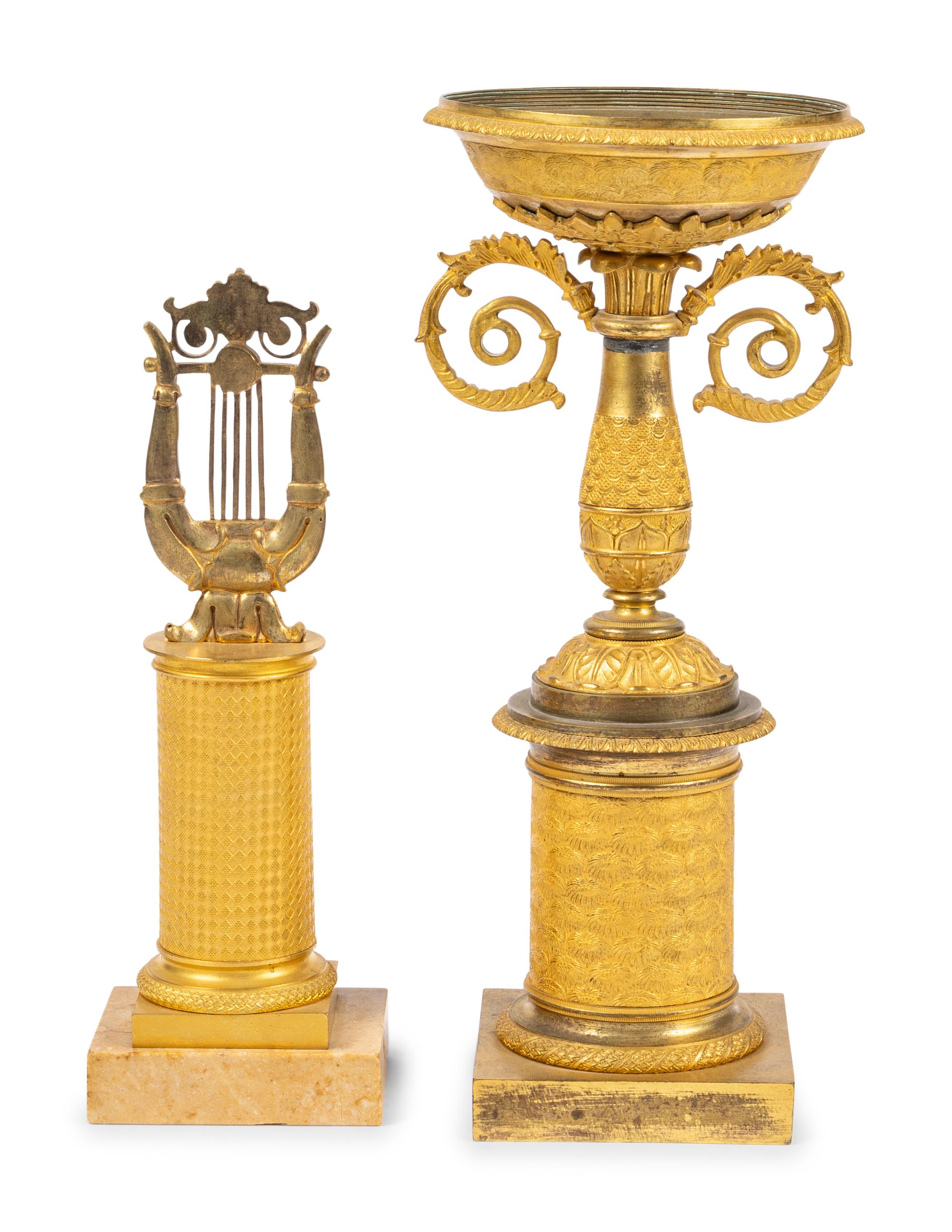 Two Charles X Gilt Bronze Table Ornaments