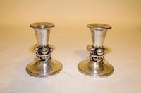 A Pair of American Silver Candlesticks, Baldwin & Miller Height 5 inches. — 20Th CENTURY