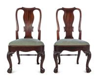 A Pair of George II Walnut Side Chairs