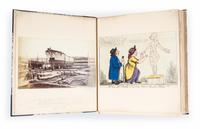 (CARICATURE) GILLRAY, JAMES, et al. A palimpsest with Gillray-era caricatures. Folio, with 50 b/w plates.