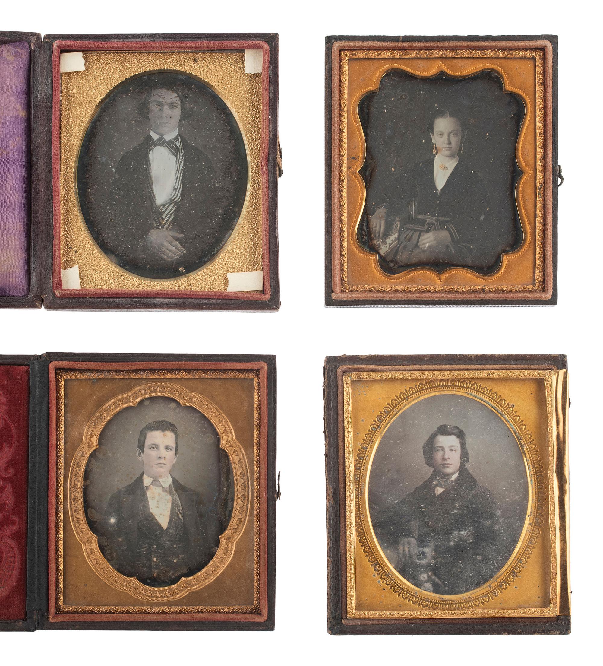 [EARLY PHOTOGRAPHY]. 28 sixth plate daguerreotypes featuring adolescents and teenagers.